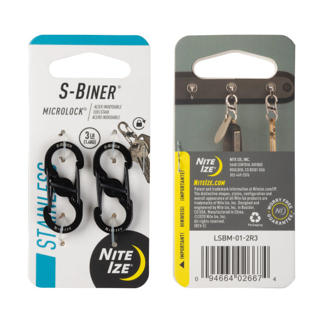 S-Biner MicroLock Stainless Steel - 2 Pack