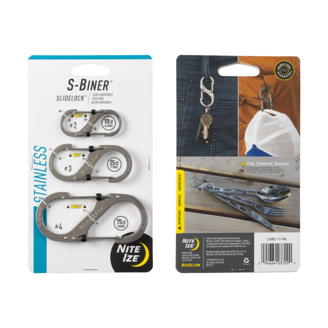 S-Biner SlideLock Stainless Steel Combo - 3 Pack